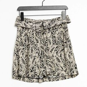 Zara woman paisley floral paper bag waist flowy shorts size medium
